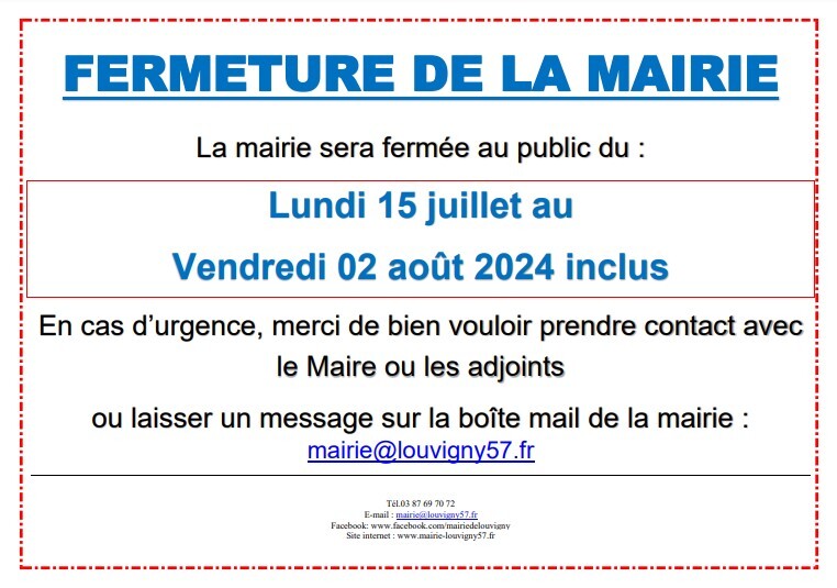 fermeture mairie